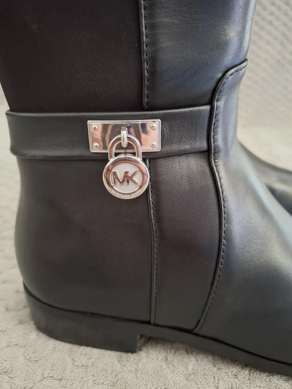 Michael Kors Hamilton Black Leather Tall Boots Size 5.5M